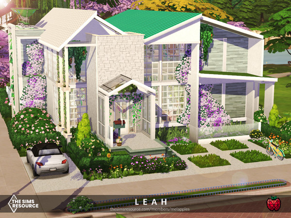 Sims 4 — Leah - no cc by melapples — a cute,colorful, urban jungle like home with 2 double bed bedrooms. perfect for