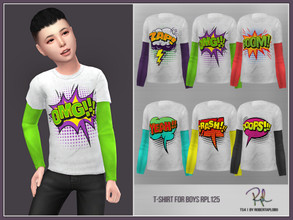 Sims 4 — T-Shirt for Boys RPL125 by RobertaPLobo — :: T-Shirt for Boys RPL125 - Pop Art - TS4 :: 6 swatches :: Custom