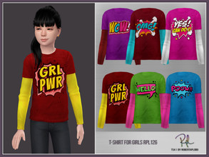 Sims 4 — T-Shirt for Girls RPL126 by RobertaPLobo — :: T-Shirt for Girls RPL126 - Pop Art - TS4 :: 6 swatches :: Custom