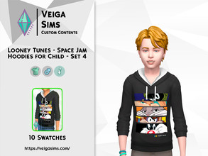 Sims 4 — Looney Tunes - Space Jam Hoodies for Child - Set 4 by David_Mtv2 — Available in 10 swatches for child only. -