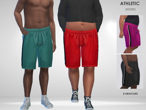 Sims 4 — Athletic Shorts by Puresim — Athletic shorts for men in 8 colors.