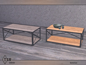 Sims 4 — David. Coffee Table by soloriya — Industrial wooden coffee table. Part of David set. 2 color variations.
