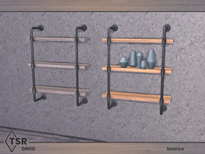 Sims 4 — David. Functional Shelf by soloriya — Industrial functional shelf. Part of David set. 2 color variations.