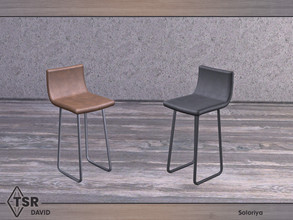 Sims 4 — David. Stool by soloriya — Leather stool. Part of David set. 2 color variations. Category: Comfort -