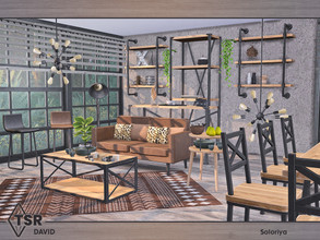 Sims 4 — David by soloriya — Industrial furniture for living rooms. The set includes 10 objects: --coffee table,