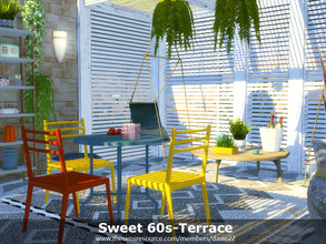 Sims 4 — Sweet 60s-Terrace by dasie22 — Sweet 60s-Terrace is a room in mid-century style. Please, use code bb.moveobjects