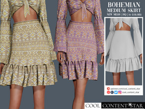 Sims 4 — Bohemian Medium Skirt (patreon) by sims2fanbg — .:Bohemian Medium Skirt:. Skirt in 16 different colors and new