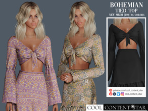 Sims 4 — Bohemian Tied Top (patreon) by sims2fanbg — .:Bohemian Tied Top:. Top in 16 different colors and new mesh. HQ