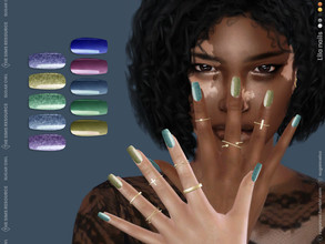 Sims 4 — Lila nails by sugar_owl — Female long sparkle and solid color nails. Fingernails category. - new mesh - base