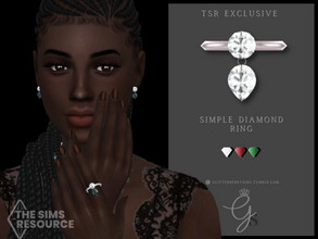 Sims 4 — Simple Diamond Ring by Glitterberryfly — Left index finger ring, matching my simple diamond mini collection.