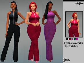 Sims 4 — Female overalls Cassandra by LYLLYAN — Female overalls in 5 swatches.