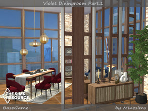 Sims 4 — Violet Diningroom Part.1 by Mincsims — I wanted to make a dining furniture set in a mid-century modern style.