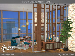Sims 4 — Violet Diningroom Part.2 by Mincsims — I wanted to make a dining furniture set in a mid-century modern style.