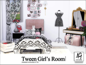 Sims 4 — Tween Girl's Room by ALGbuilds — Tween Girl's Room is a simply pretty girls room, for the pre-teen girl that has