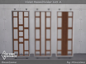 Sims 4 — Violet RoomDivider 1x3 A by Mincsims — 4 swatches basegame Compatible.