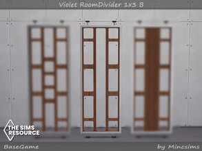 Sims 4 — Violet RoomDivider 1x3 B by Mincsims — 4 swatches basegame Compatible.