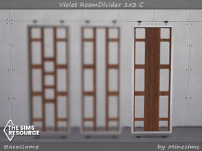 Sims 4 — Violet RoomDivider 1x3 C by Mincsims — 4 swatches basegame Compatible.