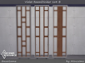 Sims 4 — Violet RoomDivider 1x4 B by Mincsims — 4 swatches basegame Compatible.