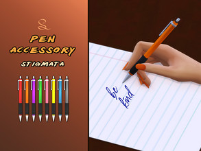 Sims 4 — Pen Accessory by simlasya — All LODs New mesh 8 swatches Toddler to elder Custom thumbnail Not compatible with