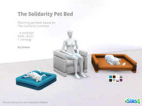Sims 4 — The Solidarity Pet Bed - Large by kliekie — Large pet bed based on 'The Solidarity' armchair with 8 swatches. It
