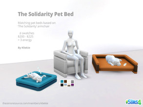 Sims 4 — The Solidarity Pet Bed - Small by kliekie — Small pet bed based on 'The Solidarity' armchair with 8 swatches. It
