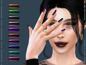 Sims 4 — Clarissa nails by sugar_owl — Female long almond nails. Fingernails category. - new mesh - base game compatible