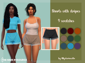 Sims 4 — Shorts with stripes by MysteriousOo — Shorts with stripes in 9 colors 9 Swatches; Base Game compatible; HQ