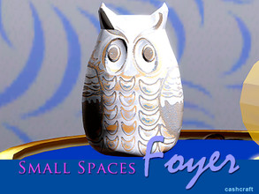 Sims 3 — Small Spaces Foyer Owl Cream by Cashcraft — A decorative handcrafted, wise owl in cream procelain. Created by