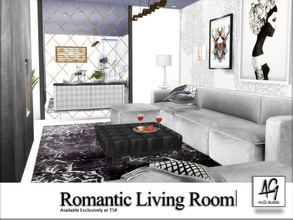 Sims 4 — Romantic Living Room by ALGbuilds — A living room with a romantic style and feeling to it. Decorated in soft