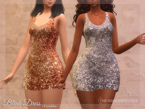 Sims 4 — Blink Dress by Dissia — Short dress on straps, shiny and pretty, perfect for party! :) Available in 18 swatches