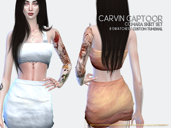 Sims 4 — Mara Skirt Set by carvin_captoor — Created for sims4 Original Mesh All Lod 8 Swatches Don't Recolor And Claim