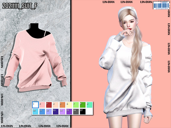 Sims 4 — LEISURE WEAR by LIN_DIAN — - New Mesh - ALL Lods. - 17 Colors. - Shadow Normal Map