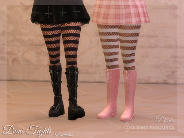 Sims 4 — Dani Tights by Dissia — Fishnet tights with straps Available in 47 swatches