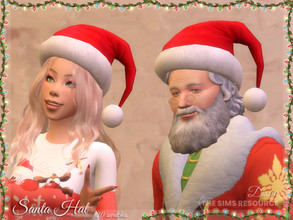 Sims 4 — Santa Hat (Adults) by Dissia — Cute santa hat with pom pom for adult females and males :) Available in 20
