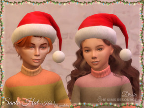 Sims 4 — Santa Hat (Kids) by Dissia — Santa Hat with pom pom for kids :) Available in 20 swatches