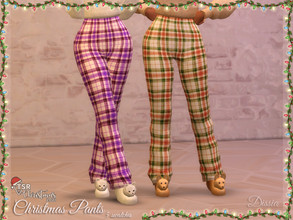 Sims 4 — TSR Christmas 2021 - Christmas Pants by Dissia — Pajama long high waist pants in cute plaid pattern :) Available