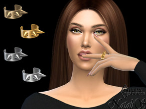 Sims 4 — Spiked open ring by Natalis — Spiked open ring. 4 metal color options. Female teen-elder. HQ mod compatible. 