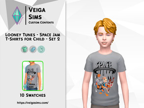 Sims 4 — Looney Tunes - Space Jam T-Shirts for Child - Set 2 by David_Mtv2 — Available in 5 swatches for child only. -