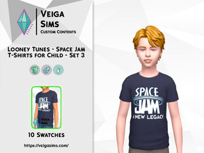 Sims 4 — Looney Tunes - Space Jam T-Shirts for Child - Set 3 by David_Mtv2 — Available in 5 swatches for child only. -