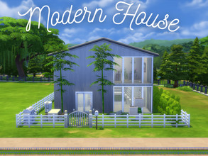 Sims 4 — Modern House by iaslexia — A spacious modern house for a single sim with one bathroom, one bedroom, one kitchen,