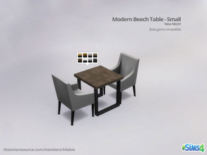 Sims 4 — Modern Beech Table - Small by kliekie — Simple dining table with black legs and colored top, comes in 8