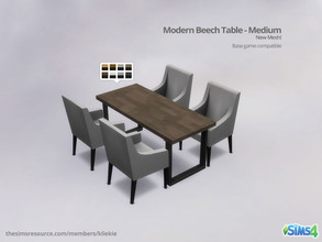 Sims 4 — Modern Beech Table - Medium by kliekie — Simple dining table with black legs and colored top, comes in 8