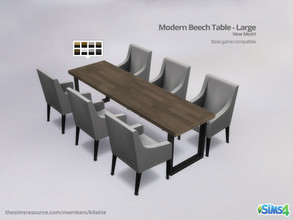Sims 4 — Modern Beech Table - Large by kliekie — Simple dining table with black legs and colored top, comes in 8