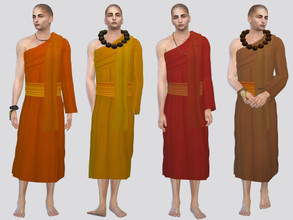 Sims 4 — Temple Monk Robe (REQUEST) by McLayneSims — TSR EXCLUSIVE Standalone item 4 Swatches MESH by Me NO RECOLORING