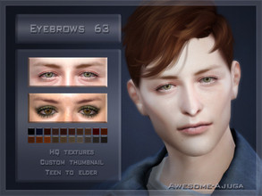 Sims 4 — Eyebrows 63 by Awesome-ajuga — 20 swatches HQ textures teen to elder disabled for random custom thumbnail