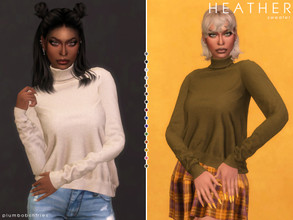 Sims 4 — HEATHER | sweater by Plumbobs_n_Fries — Turtleneck Sweater New Mesh HQ Texture Female | Teen - Elders Cold