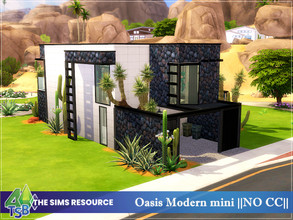 Sims 4 — Oasis Modern mini || NO CC || by Bozena — The house is located in the Parched Prospect .Oasis Springs. Lot: 20 x
