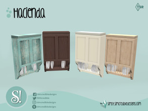 Sims 4 — Hacienda cabinet with plates by SIMcredible! — by SIMcredibledesigns.com available at TSR 5 colors variations