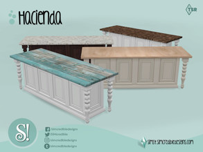 Sims 4 — Hacienda Table high by SIMcredible! — works as regular table, but with a higher top by SIMcredibledesigns.com