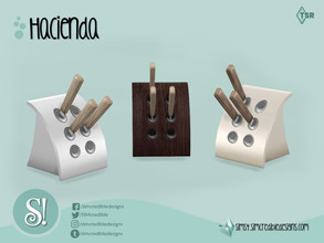 Sims 4 — Hacienda Add-ons knife block set by SIMcredible! — by SIMcredibledesigns.com available at TSR 3 colors
